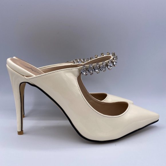 FOWT Pointed Toe Stiletto High Heel Strap Mules - Picture 4 of 9